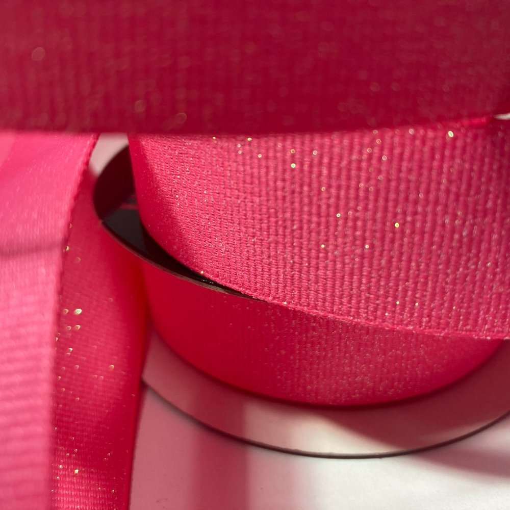 10 Rolls Pink Ribbed Glitter Ribbon 7/8" - Picture 5 of 15